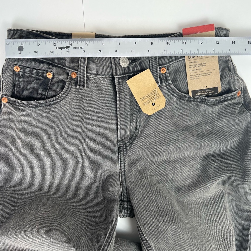 Levi's Women's Low Pro Straight‎ Mid Rise Grey Wash Denim Jeans Size 26 NWT - Picture 10 of 11